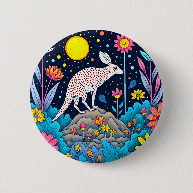 Dreamy Nighttime Forest Button (Front)