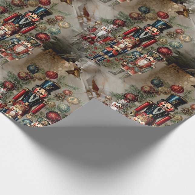 Dreamy Nutcracker Christmas Festival of Gold Wrapping Paper (Corner)