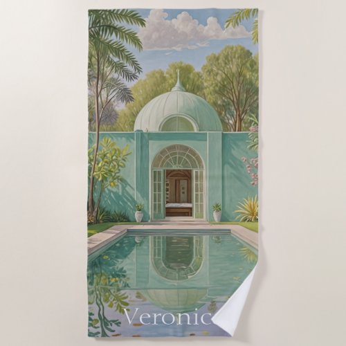 Dreamy Oasis Pastel_Colored Swimming Pool Beach Towel