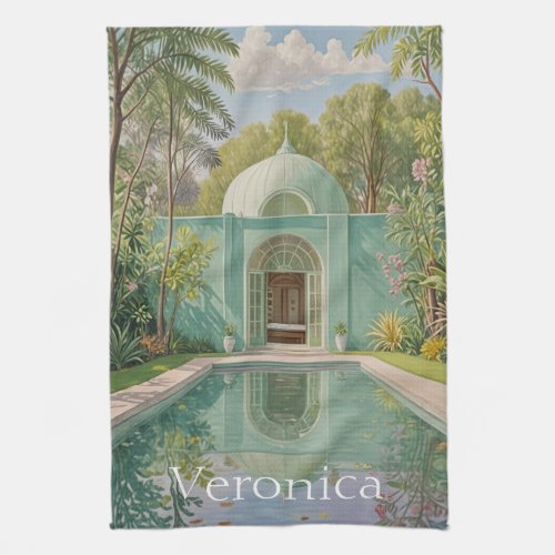 Dreamy Oasis Pastel_Colored Swimming Pool Kitchen Towel