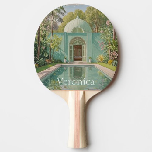 Dreamy Oasis Pastel_Colored Swimming Pool Ping Pong Paddle