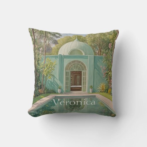 Dreamy Oasis Pastel_Colored Swimming Pool Throw Pillow