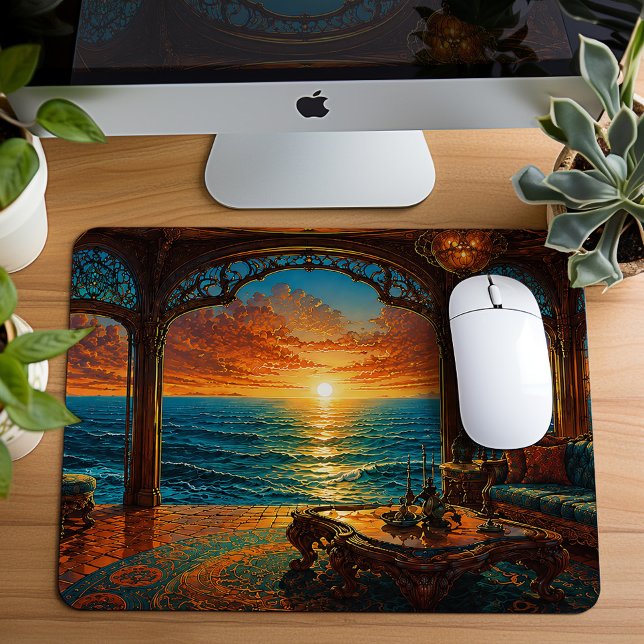 Dreamy Ocean Sunset Escape Mouse Pad (Creator Uploaded)