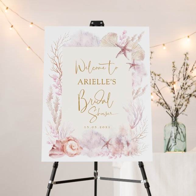 Dreamy Ocean Under the Sea Bridal Shower Welcome Foam Board (In Situ (Stand))