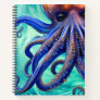 Dreamy Octopus Blue Ocean Wave Pop Art Notebook