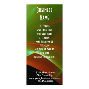 Dreamy Orange and Green Sweep Custom Business Rack Card