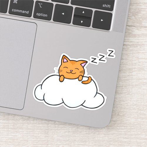 Dreamy Orange Kitty by Alexa Shays Sticker