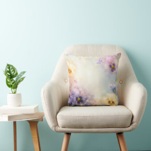 Dreamy Pansy Abstract Throw Pillow