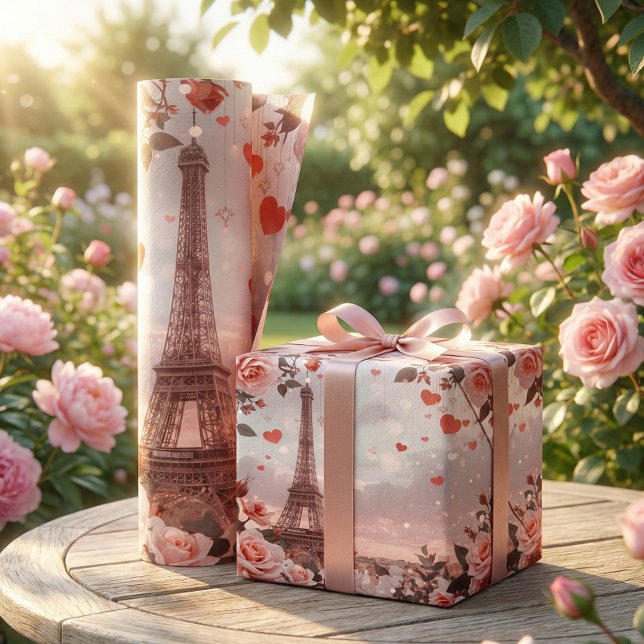 Dreamy Paris Romance: Eiffel Tower Wrapping Paper Sheets (Creator Uploaded)