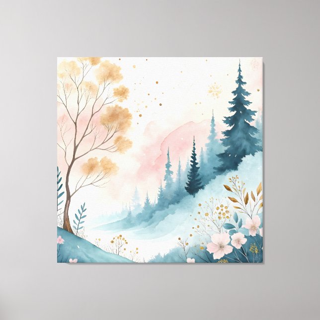 Dreamy Pastel Abstract Watercolor Wall Art (Front)