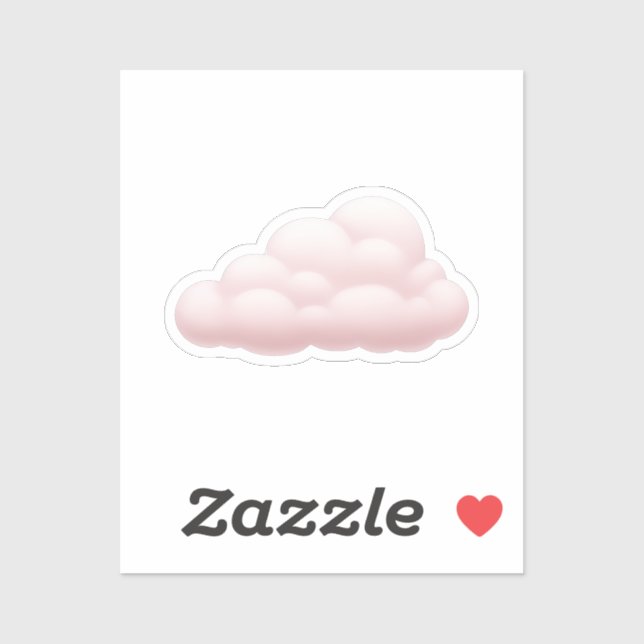 Dreamy Pastel Aesthetic Soft Pink Cloud Emoji Art Sticker (Sheet)