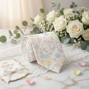 Dreamy Pastel Blossom Neck Tie