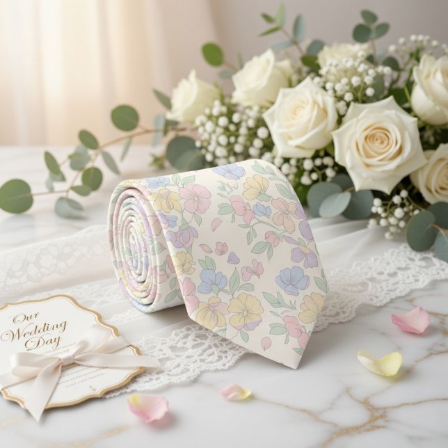 Dreamy Pastel Blossom Neck Tie (Creator Uploaded)