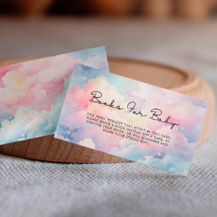 Dreamy Pastel Books For Baby Shower Enclosure Card