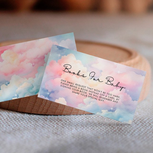 Dreamy Pastel Books For Baby Shower Enclosure Card (Creator Uploaded)