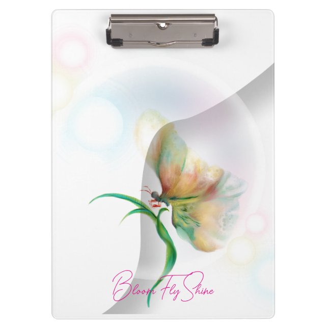 Dreamy Pastel Butterfly clipboard  (Front)
