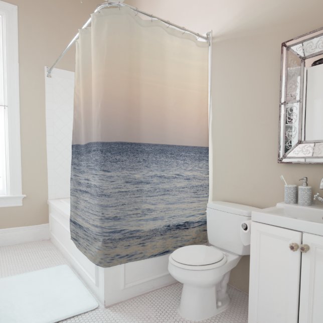 Dreamy Pastel Caribbean Sunset 1 Shower Curtain (In Situ)