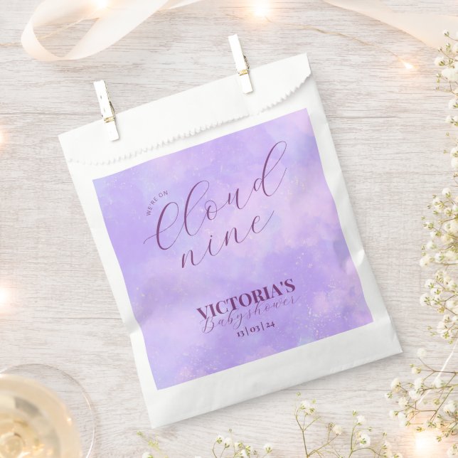 Dreamy Pastel Cloud Nine Baby Shower  Favor Bag (Clipped)