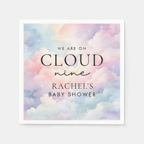 Dreamy Pastel Cloud Nine Baby Shower Napkins