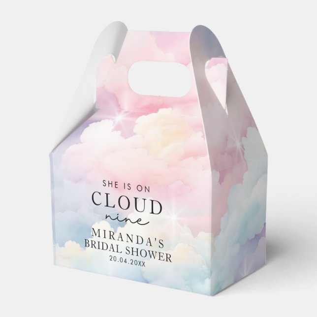 Dreamy Pastel Cloud Nine Bridal Shower  Favor Boxes (Front Side)