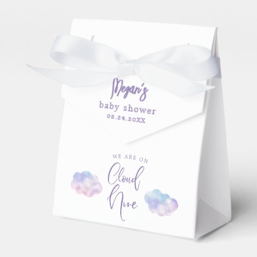 Dreamy Pastel Cloud Nine Girl Baby Shower Favor Boxes
