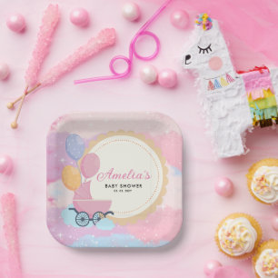 Dreamy Pastel Clouds Baby Shower Paper Plates