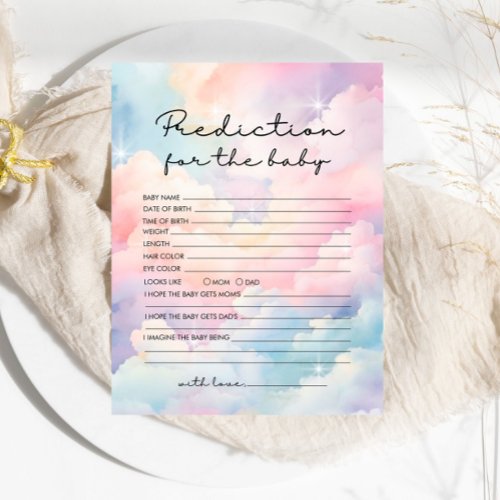 Dreamy Pastel Clouds Prediction Baby Shower