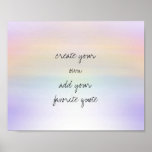 Dreamy Pastel Colors Add Text To Create Your Own Poster at Zazzle