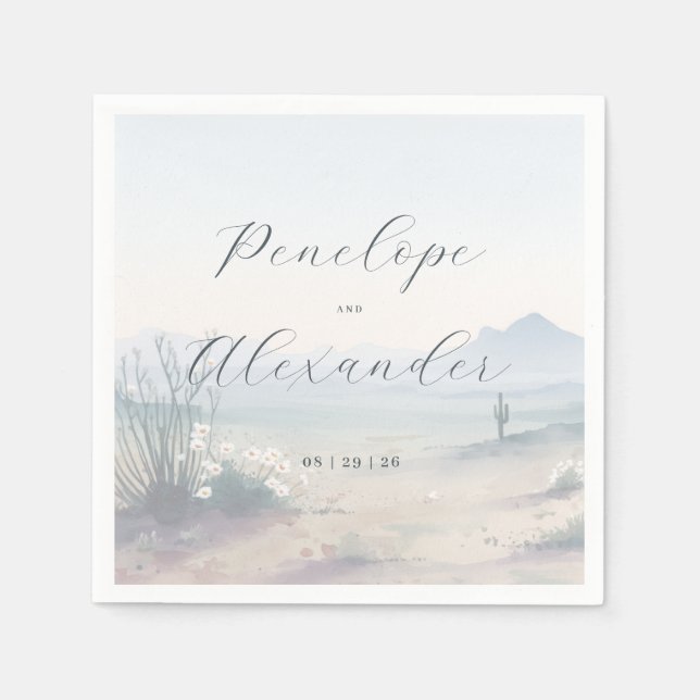 Dreamy Pastel Desert Landscape Napkins (Front)