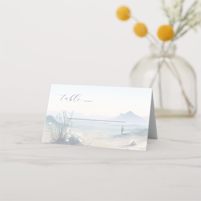 Dreamy Pastel Desert Landscape Place Card (Front)