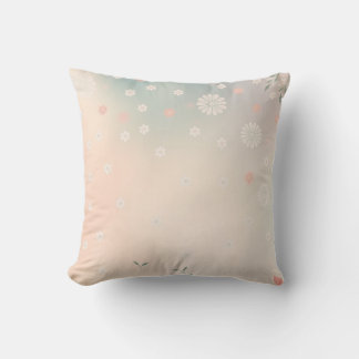 Dreamy Pastel Floral Cottagecore Accent Pillow
