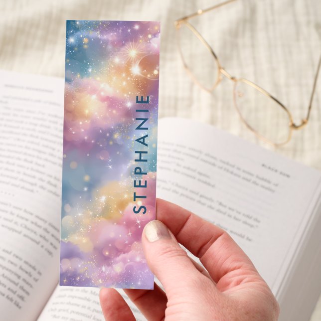 Dreamy Pastel Galaxy Clouds Bookmarks (Hand)