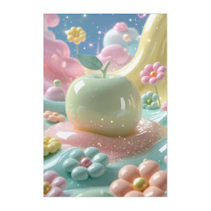 Dreamy Pastel Green Apple – Sweet Candy Clouds Acrylic Print