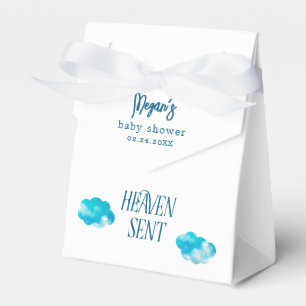 Dreamy Pastel Heaven Sent Boy Baby Shower Favor Boxes