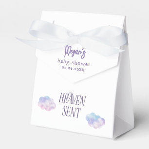 Dreamy Pastel Heaven Sent Girl Baby Shower Favor Boxes