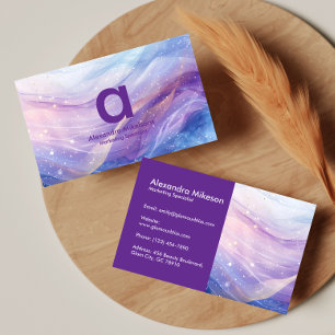 Dreamy Pastel Holographic Gradient Modern Business Card