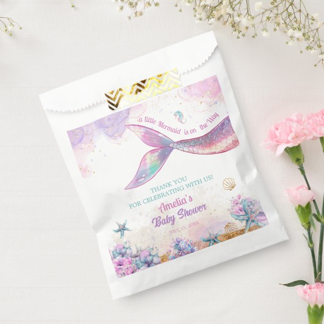 Dreamy Pastel Mermaid Undersea Girl Favor Bag (Sealed)
