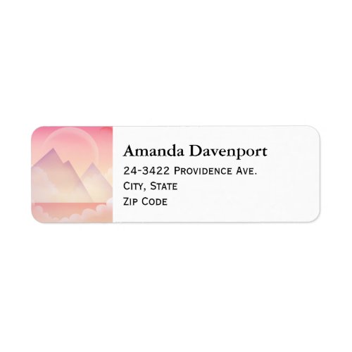 Dreamy Pastel Mountain Landscape Address Label