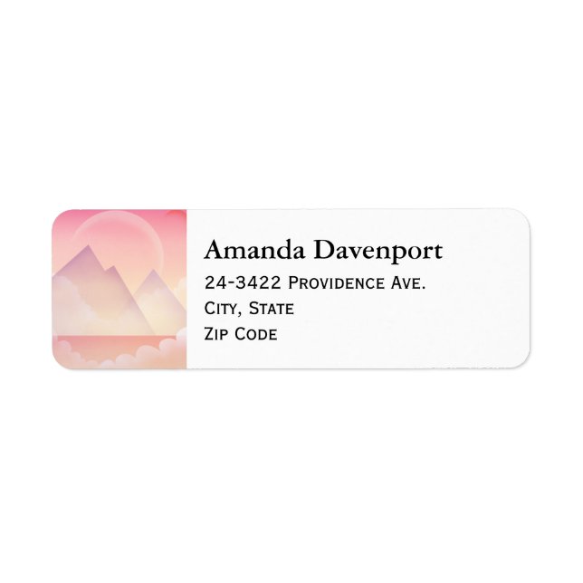 Dreamy Pastel Mountain Landscape Address Label (Front)