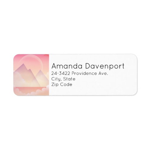 Dreamy Pastel Mountain Landscape Address Label