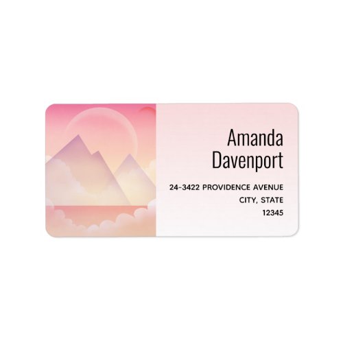 Dreamy Pastel Mountain Landscape Address Label