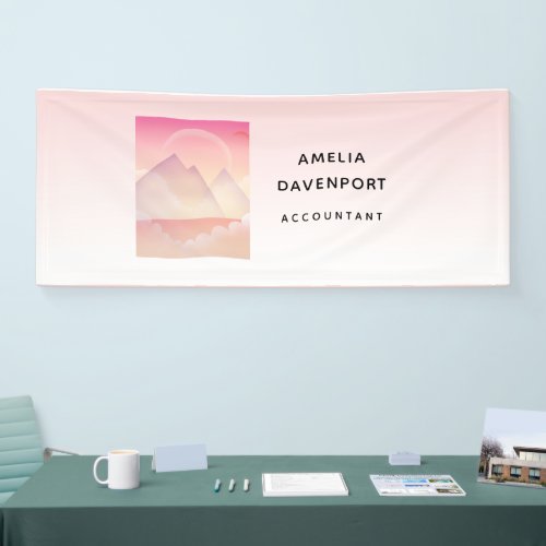 Dreamy Pastel Mountain Landscape Business Banner