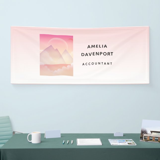 Dreamy Pastel Mountain Landscape Business Banner (Tradeshow)