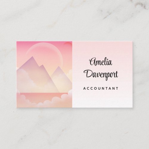 Dreamy Pastel Mountain Landscape Business Card