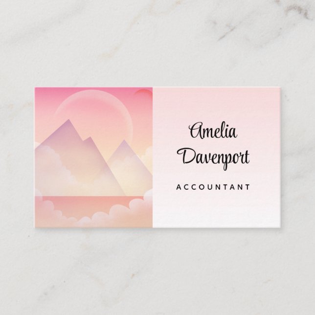 Dreamy Pastel Mountain Landscape Business Card (Front)