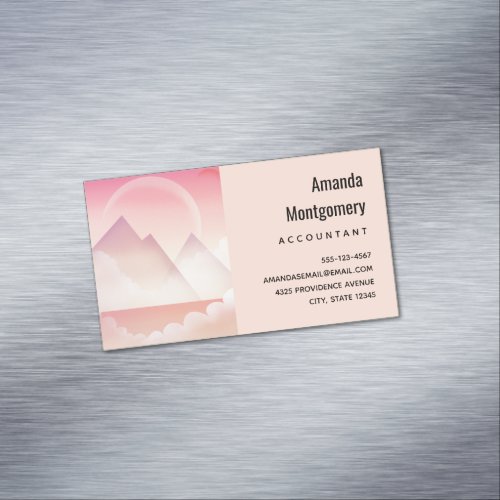 Dreamy Pastel Mountain Landscape Business Card Magnet