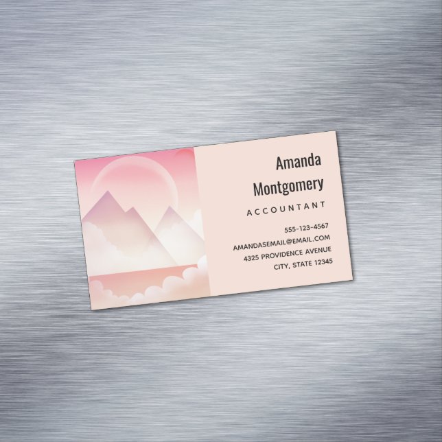 Dreamy Pastel Mountain Landscape Business Card Magnet (In Situ)