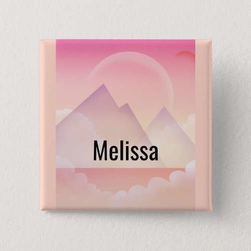  Dreamy Pastel Mountain Landscape Button
