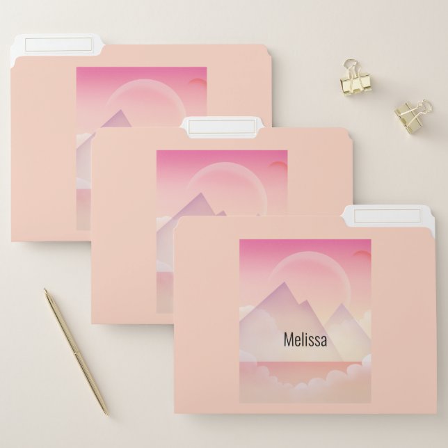 Dreamy Pastel Mountain Landscape File Folder (Set)