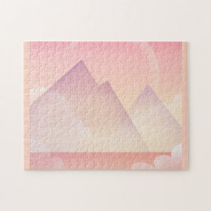 Dreamy Pastel Mountain Landscape Jigsaw Puzzle